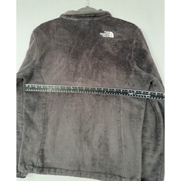 The North Face Jacket Womens Medium M Fuzzy Fleece Full Zip Black Faux Fur Coat - Picture 7 of 8